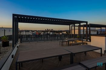Rooftop deck with entertainment area